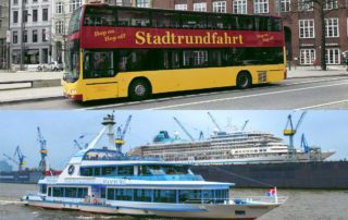 Stadt- und Hafenrundfahrt Hamburg – Hop On Hop Off – Classic Linie C – Die rot-gelben Doppeldecker